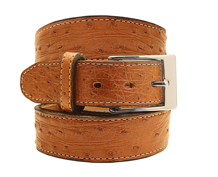 ostrich-skin-leather-belt