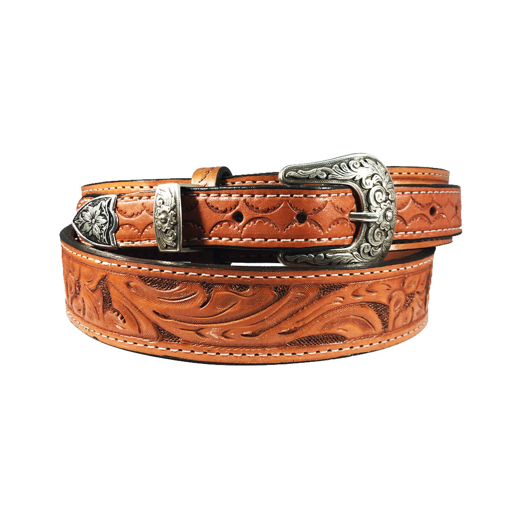 hand-carved-leather-belt-silver-buckle
