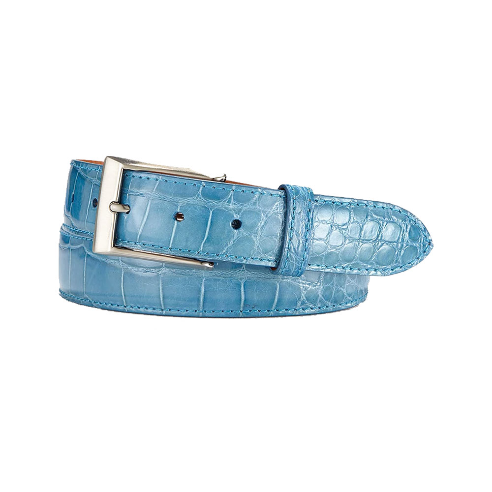 Alligator-Light-Blue-Leather-Belt