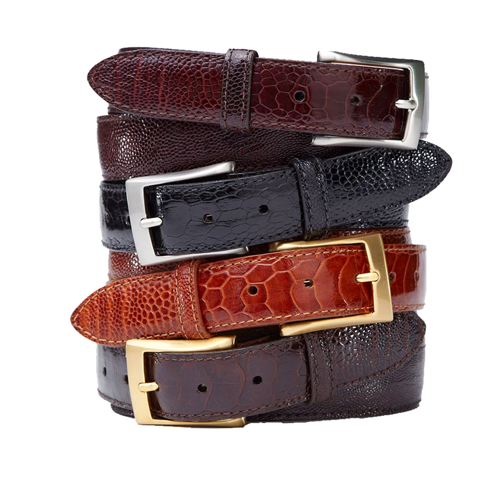 Genuine-exotic-ostrich-leg-leather-belt