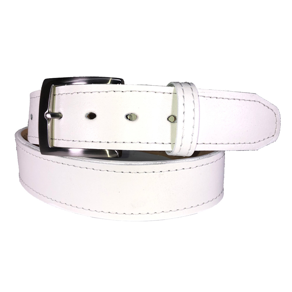 RL20W – Double Ply White Dress Belt - Rudy Lozano Belt Store