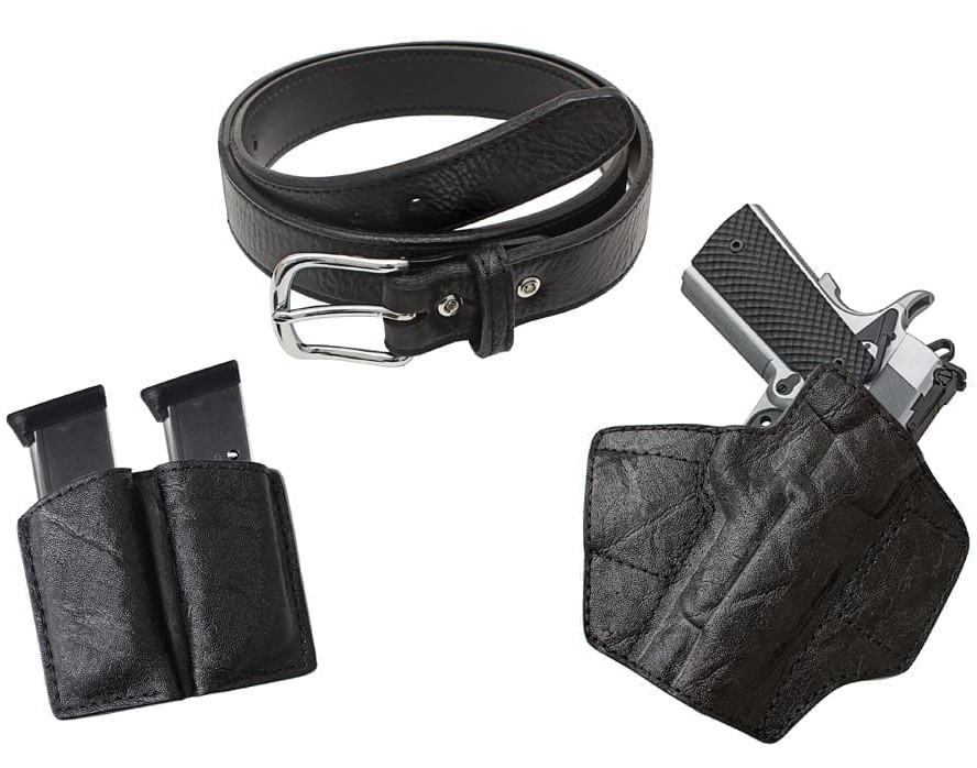 Gun-and-Belt-Holster-with-Mag-Pouch-Elephant-Leather-Combo